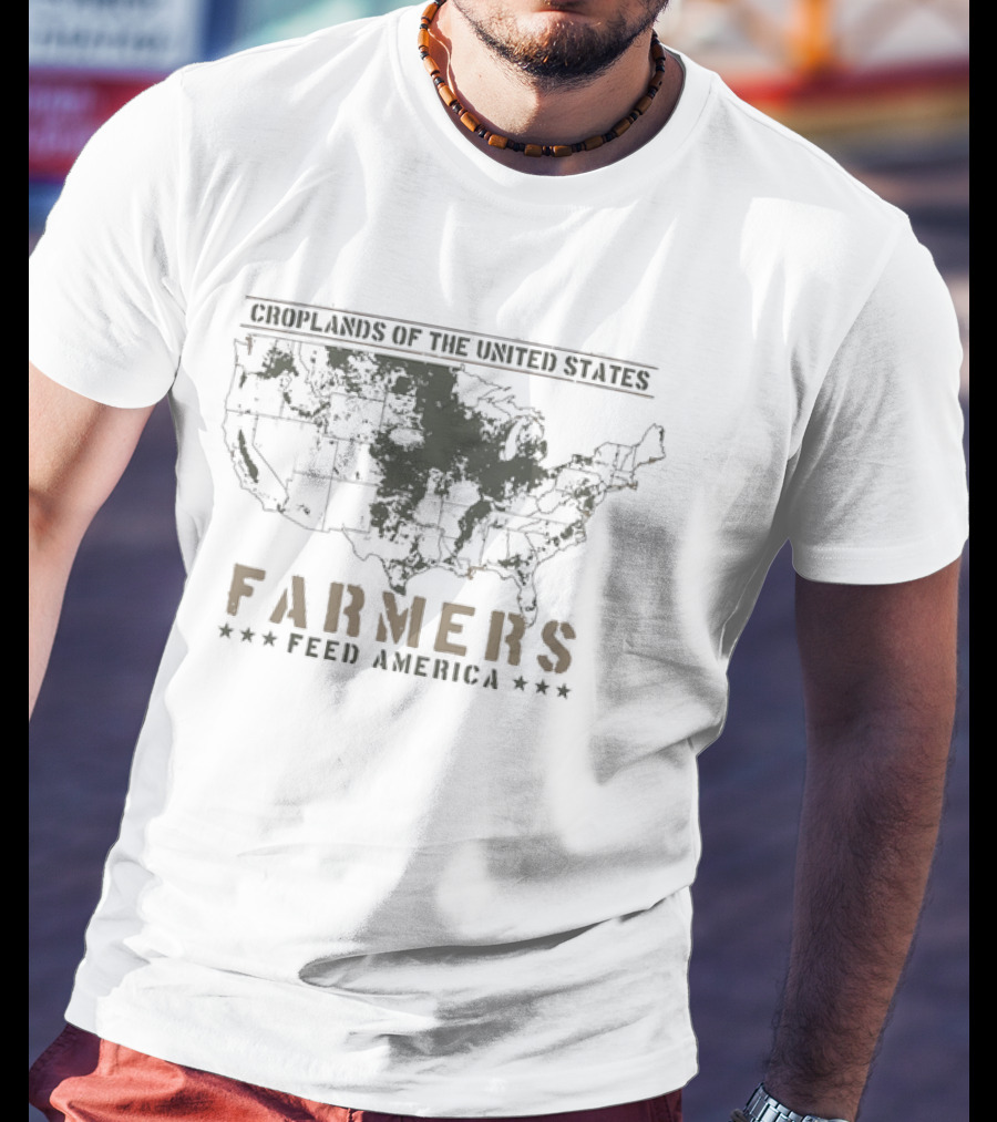 Farmers Feed America Croplands Of The United States Map T-Shirt