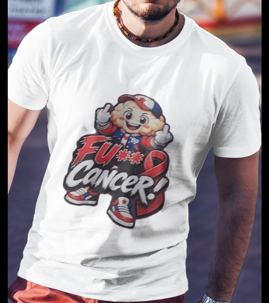 Fu Cancer BP Kid With Awareness Ribbon Support T-Shirt