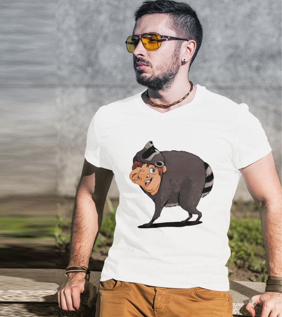 Raccoon Boy Animal Costume Quirky T-Shirt
