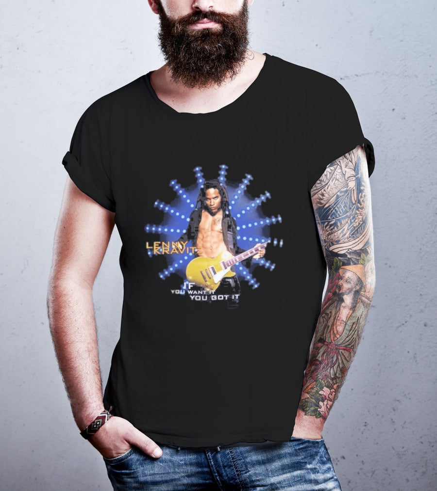 Lenny Kravitz 1993 If You Want It You Got It Yellow Guitar T-Shirt