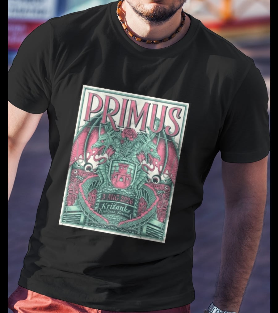 PRIMUS 3 Aug 2026 Križanke Ljubljana Slovenia Dragon T-Shirt