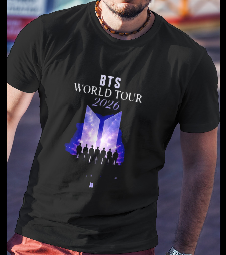 BTS World Tour 2026 Forever We Are Young Concert Silhouettes Galaxy T-Shirt