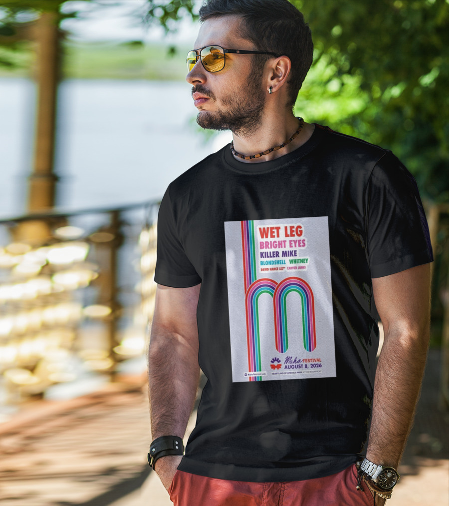 Wet Leg Bright Eyes Maha Festival Kansas City August 8 2026 Heartland Of America Park T-Shirt