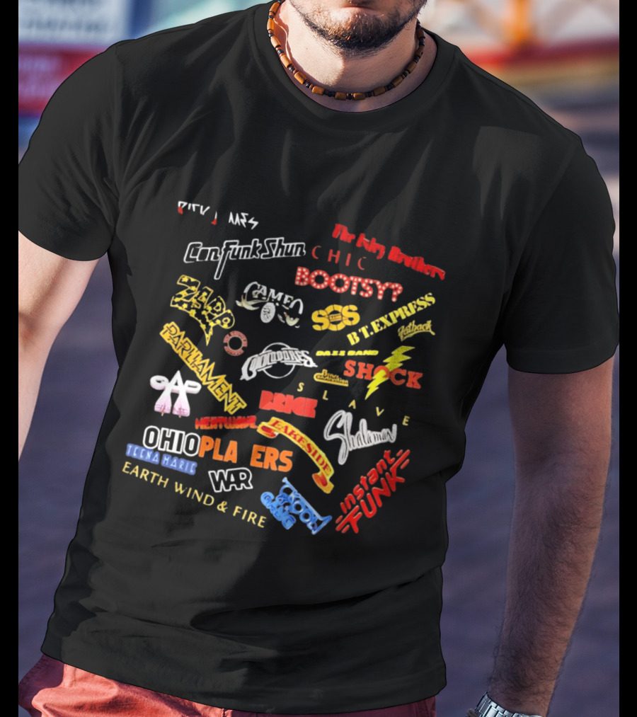Funk Soul Music Legends R And B Bands Parliament Earth Wind Fire Bootsy Collins Isley Brothers T-Shirt