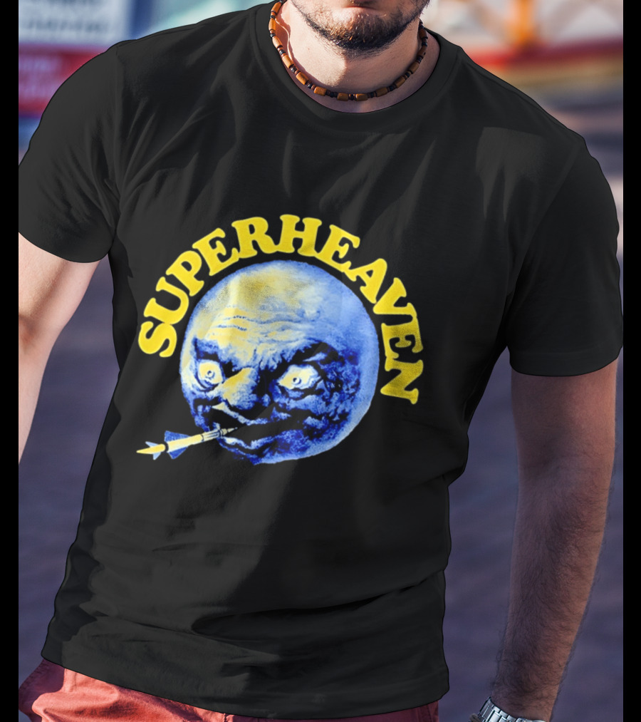 Superheaven Moon Rocket Alternative Rock Moon Face T-Shirt