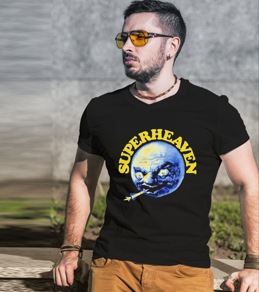 Superheaven Moon Rocket Alternative Rock Moon Face T-Shirt