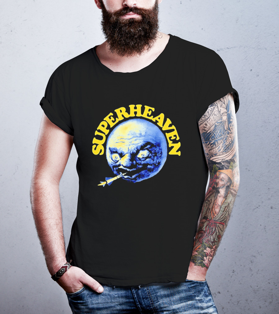 Superheaven Moon Rocket Alternative Rock Moon Face T-Shirt