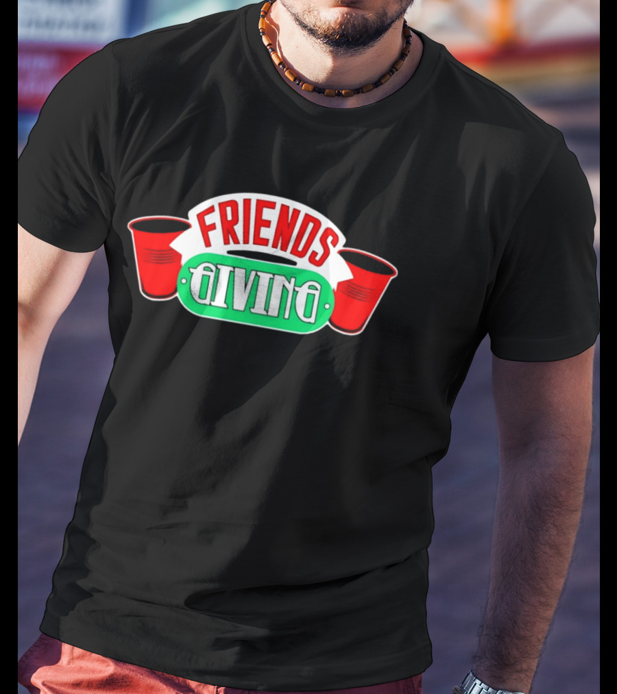 Friends Giving Red Solo Cup Party Thanksgiving Celebration T-Shirt
