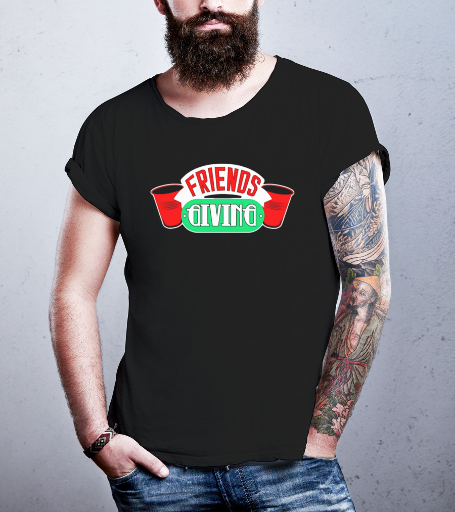 Friends Giving Red Solo Cup Party Thanksgiving Celebration T-Shirt