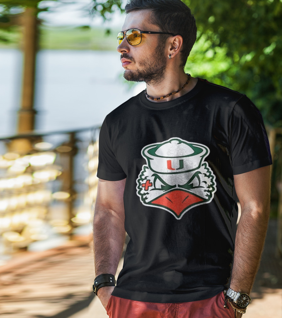 Miami Hurricanes Sebastian The Ibis Mascot U T-Shirt