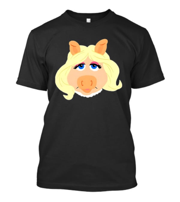 Miss Piggy Iconic Jim Henson's Muppets Character Blonde Hair Blue Eyes T-Shirt