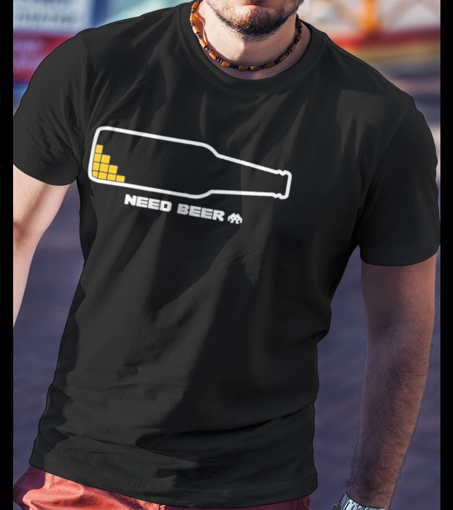 Need Beer Bottle Pixel T-Shirt