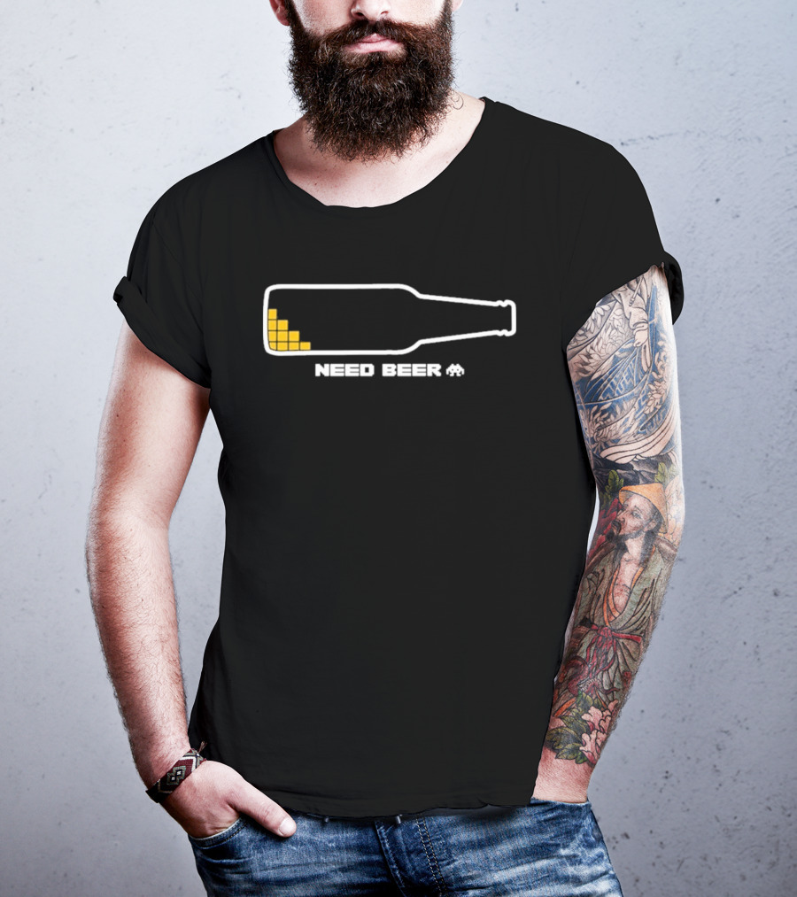 Need Beer Bottle Pixel T-Shirt