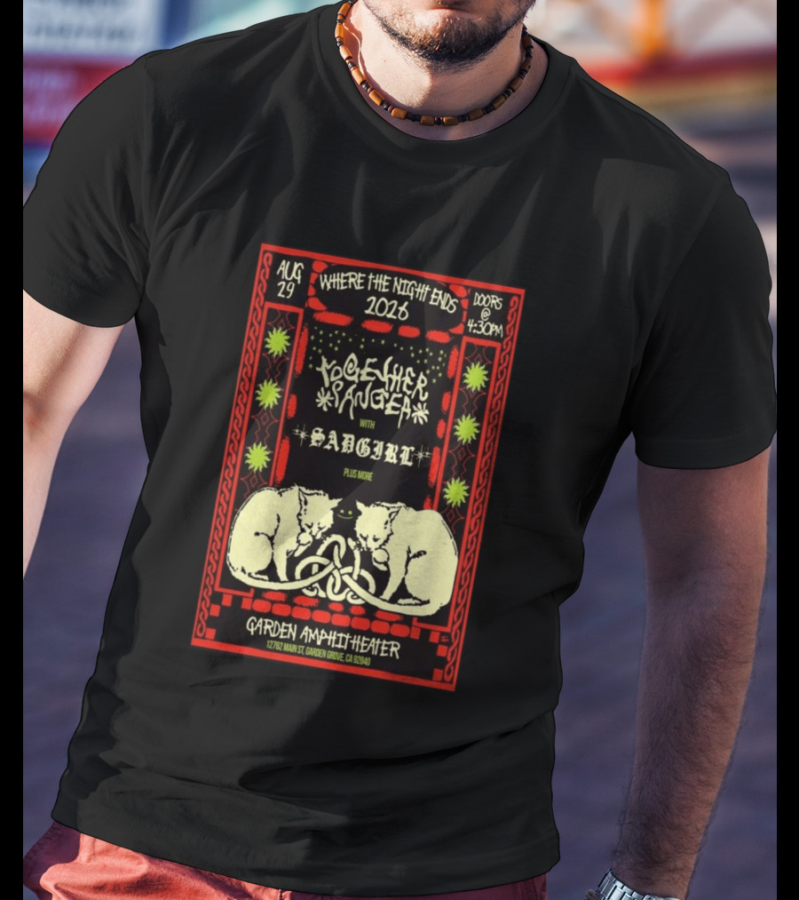 Together Sanguis Garden Amphitheater Concert August 29 2026 Featuring Sadgirl Where The Night Ends T-Shirt