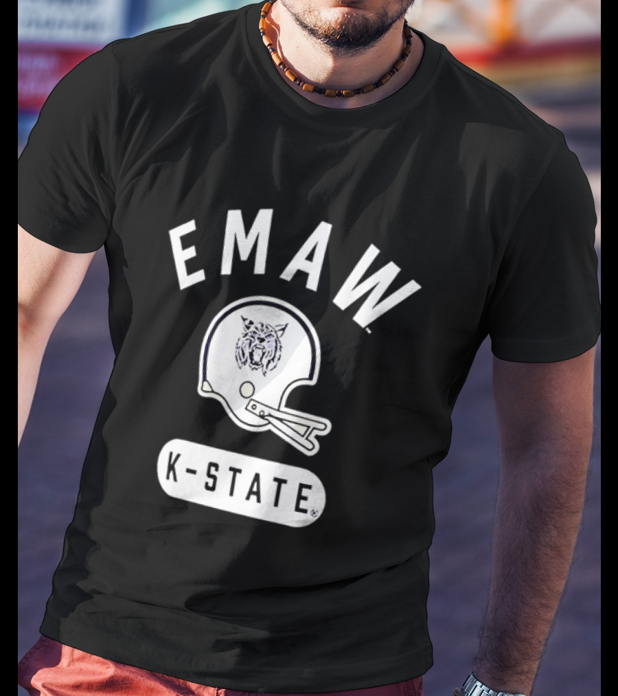 EMAW K State Wildcats Football Helmet Kansas State University T-Shirt
