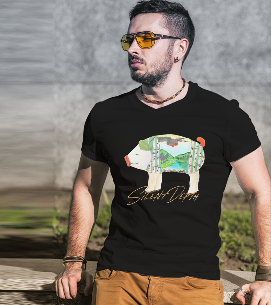 Silent Depth Pig Landscape Nature T-Shirt