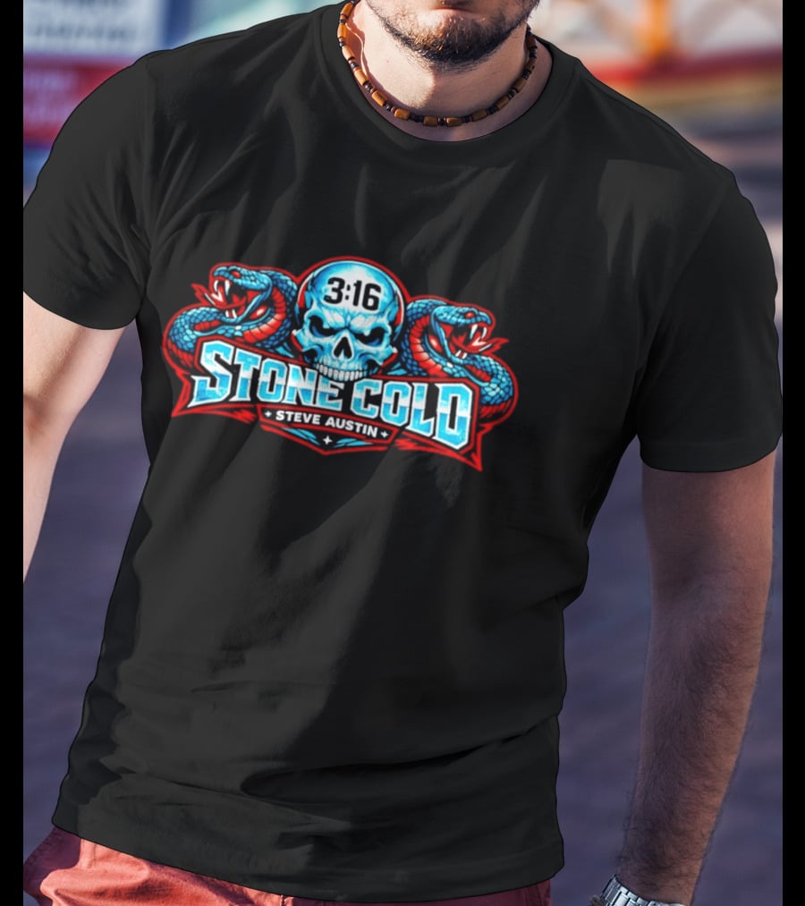 Stone Cold Steve Austin 3 16 Skull With Snakes T-Shirt