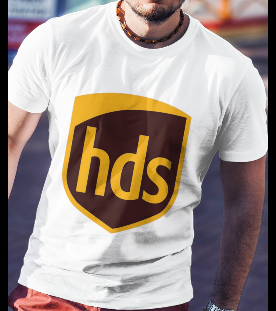 HDS Shield Emblem Brown And Yellow Branding T-Shirt