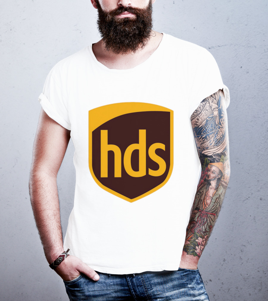 HDS Shield Emblem Brown And Yellow Branding T-Shirt