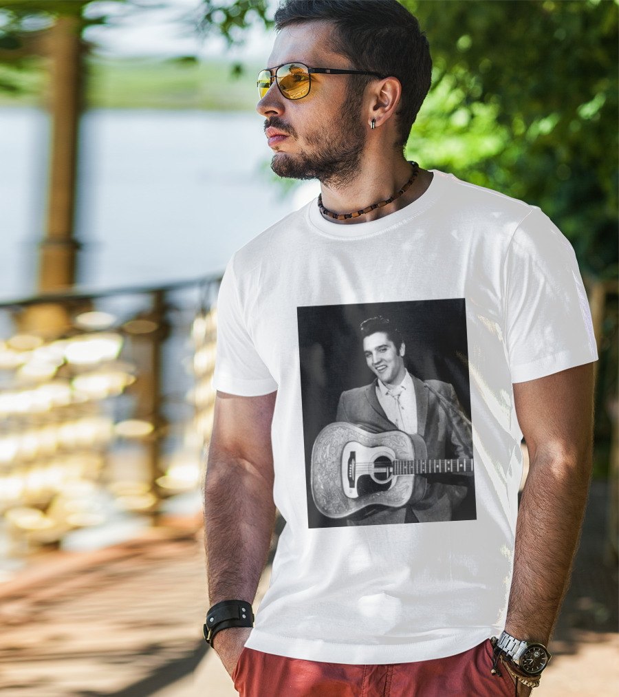 Elvis Presley Rock And Roll Iconic 1956 Style With Guitar T-Shirt