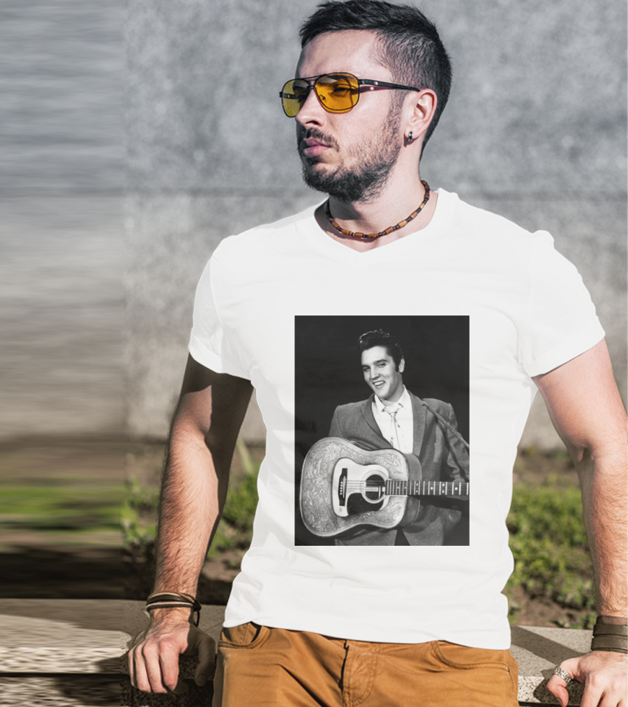 Elvis Presley Rock And Roll Iconic 1956 Style With Guitar T-Shirt