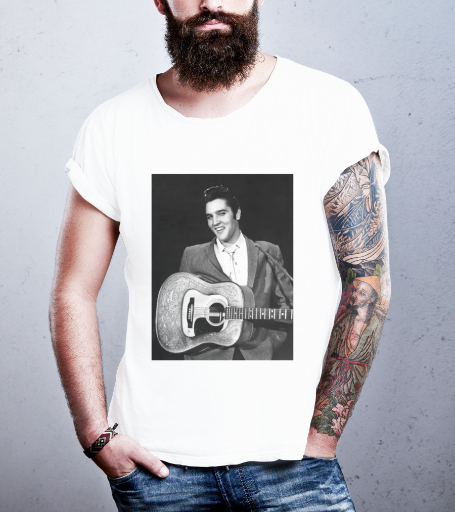 Elvis Presley Rock And Roll Iconic 1956 Style With Guitar T-Shirt