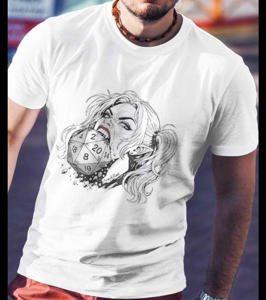 Samantha Eat Dice Dungeon Crawler Carl 2026 Gaming Fantasy Dice Roller T-Shirt