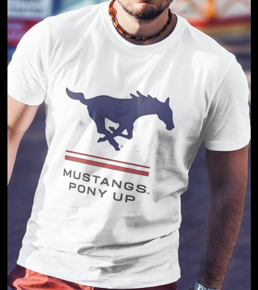 Southern Methodist University Mustangs Pony Up Text And Horse T-Shirt