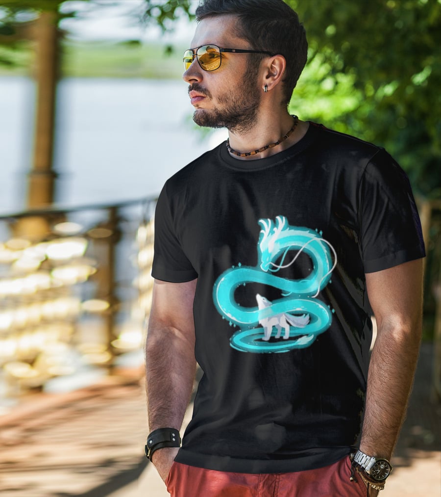 Esprit De La Lune Dragon And Wolf T-Shirt