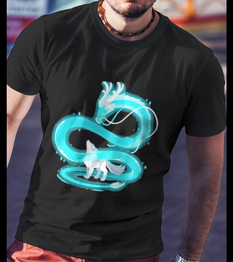 Esprit De La Lune Dragon And Wolf T-Shirt