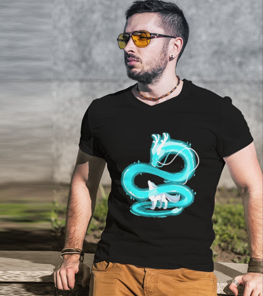 Esprit De La Lune Dragon And Wolf T-Shirt