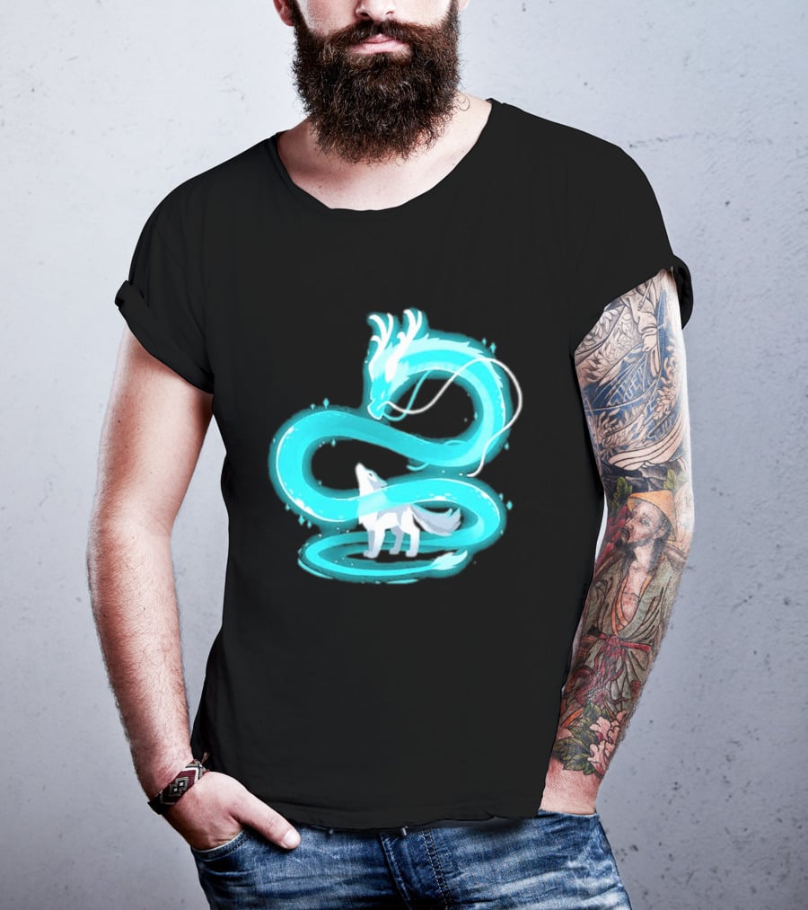 Esprit De La Lune Dragon And Wolf T-Shirt