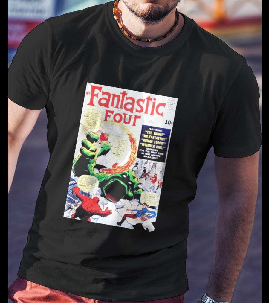Fantastic Four #1 Nov 1961 Marvel Comics The Thing Mr. Fantastic Human Torch Invisible Girl Classic Cover T-Shirt