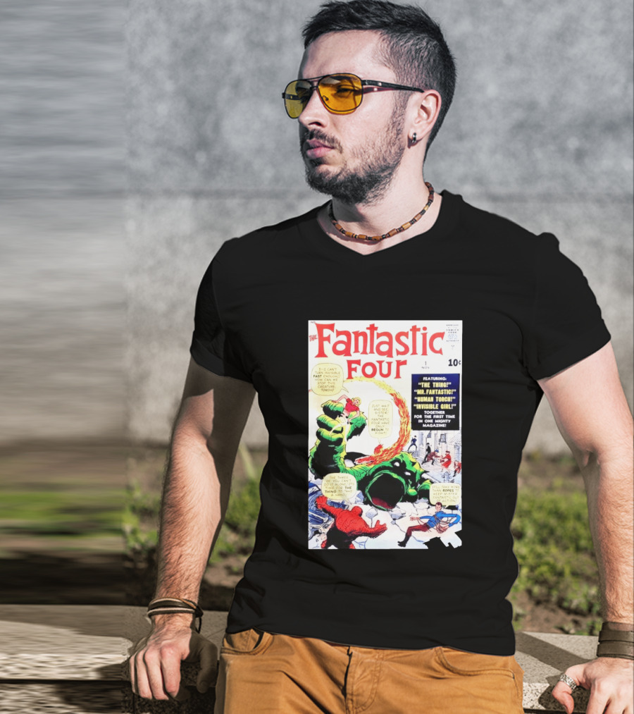 Fantastic Four #1 Nov 1961 Marvel Comics The Thing Mr. Fantastic Human Torch Invisible Girl Classic Cover T-Shirt