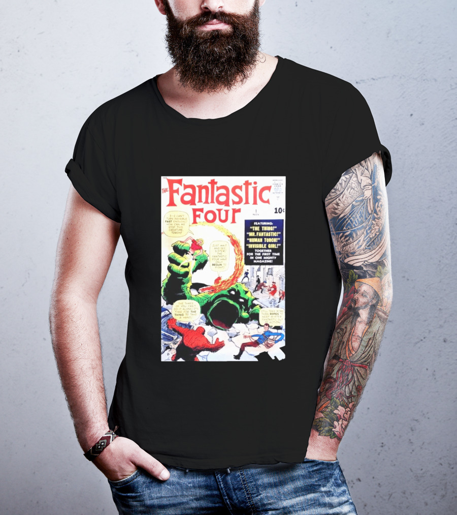 Fantastic Four #1 Nov 1961 Marvel Comics The Thing Mr. Fantastic Human Torch Invisible Girl Classic Cover T-Shirt