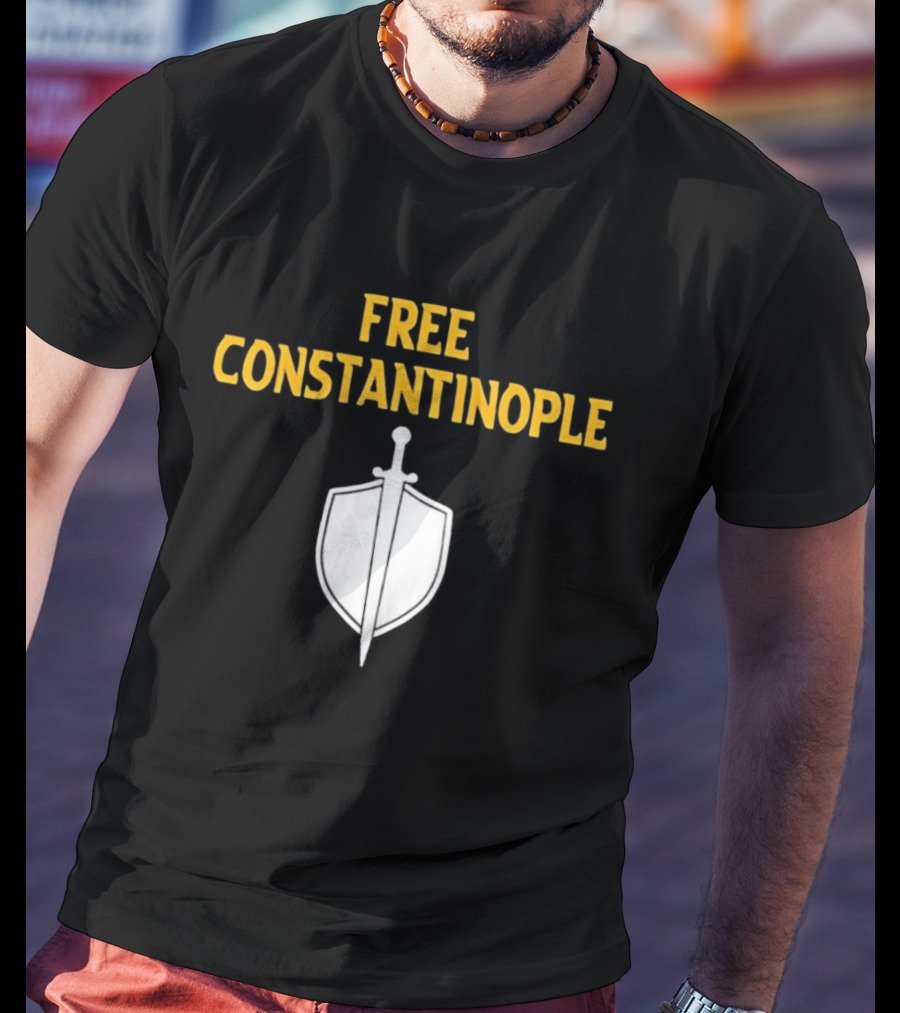 Free Constantinople Byzantine Sword Shield T-Shirt
