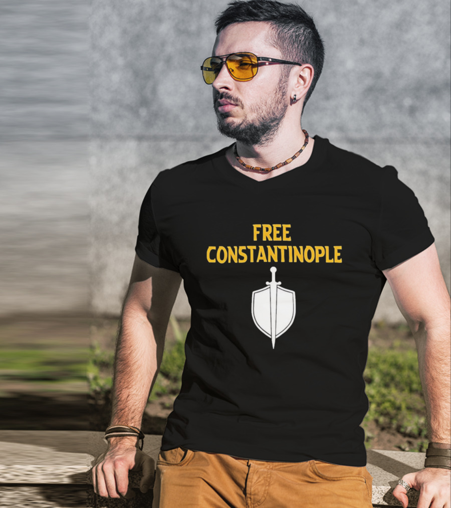 Free Constantinople Byzantine Sword Shield T-Shirt