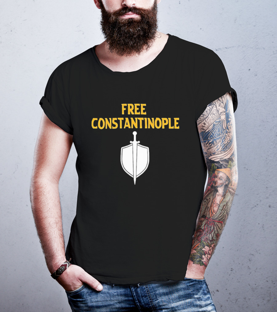 Free Constantinople Byzantine Sword Shield T-Shirt