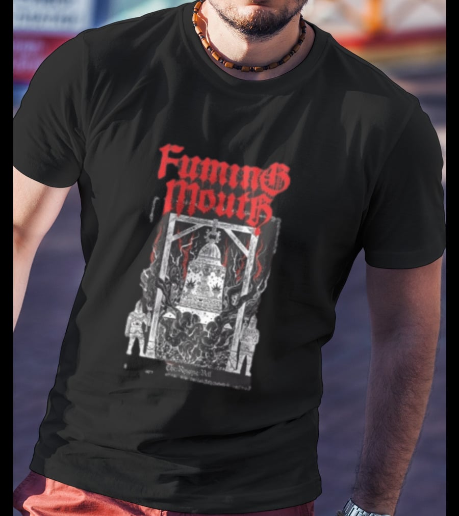 Fuming Mouth Grave Stench Bell Gothic T-Shirt