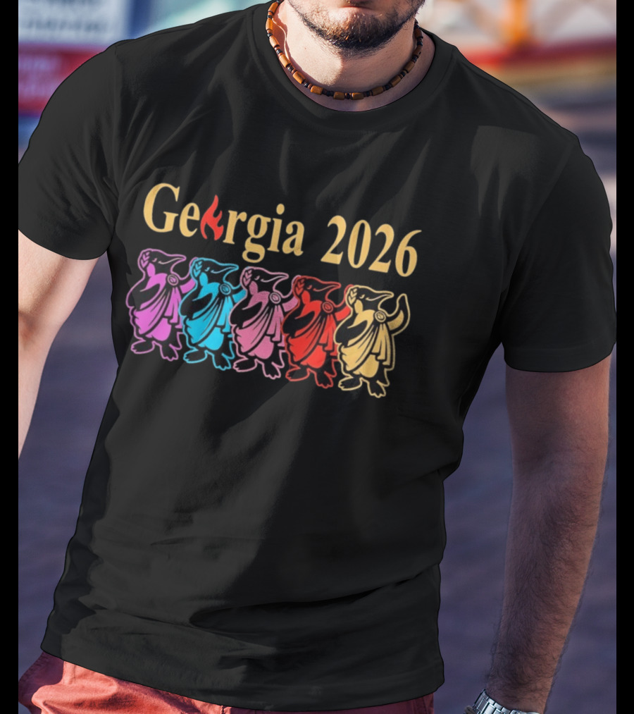 Georgia 2026 Colorful Penguin Lineup T-Shirt