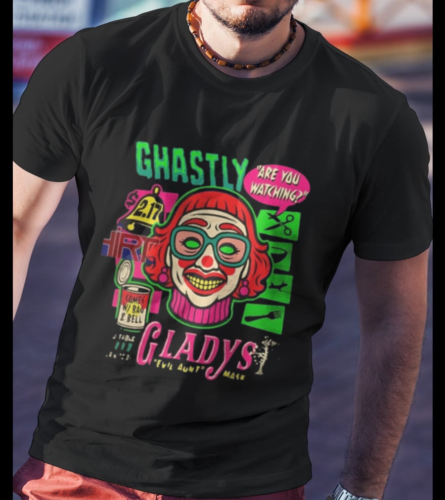 Ghastly Gladys Are You Ing Retro Clown Vintage Pop T-Shirt
