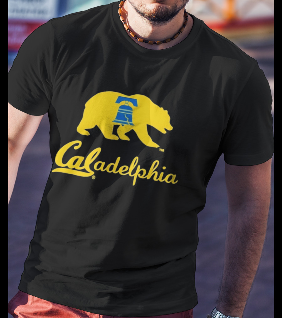 Caladelphia California Bear With Liberty Bell T-Shirt