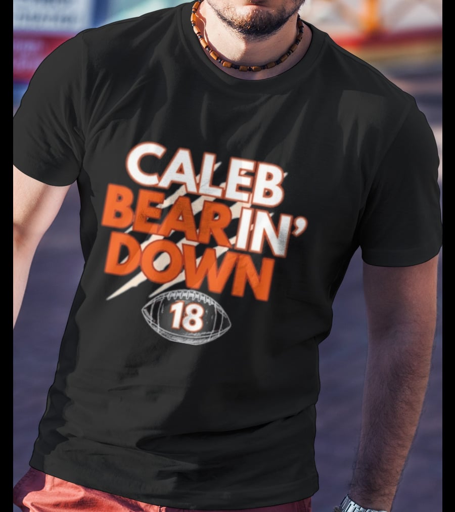 Caleb Bear In Down 18 Football Scratch Marks T-Shirt