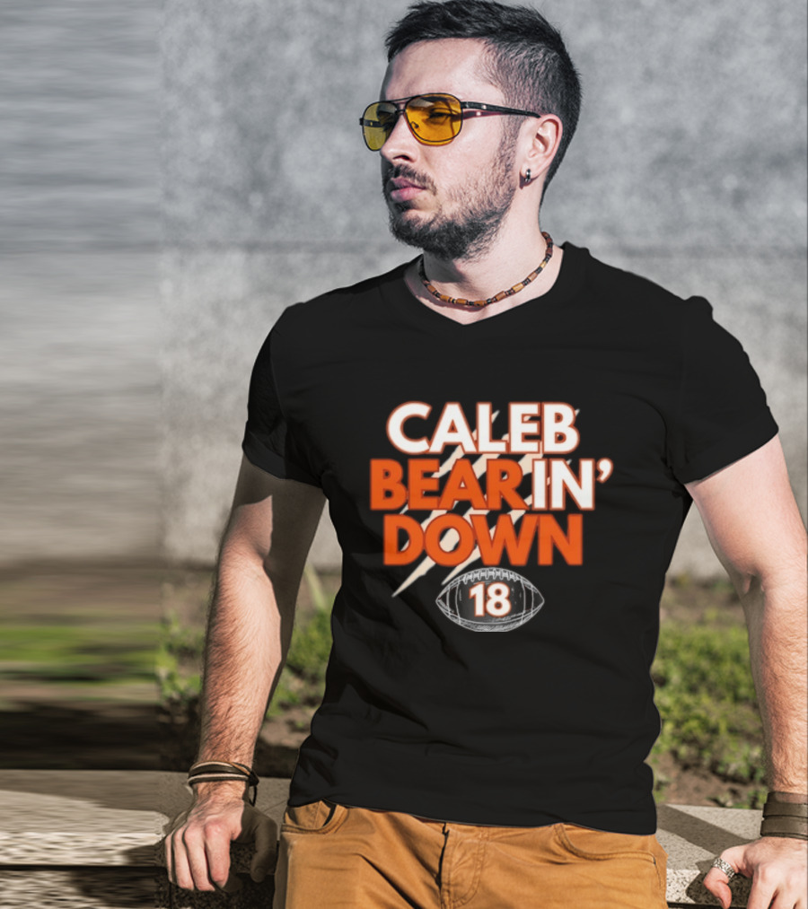 Caleb Bear In Down 18 Football Scratch Marks T-Shirt