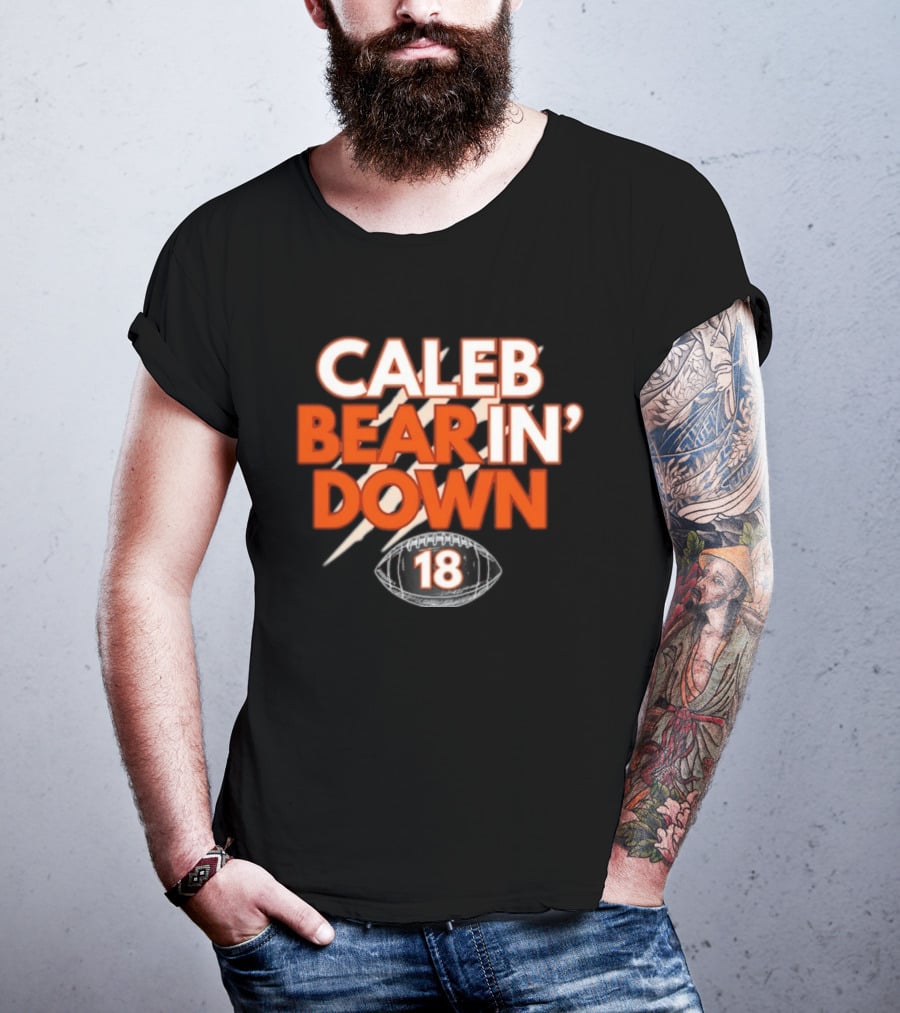 Caleb Bear In Down 18 Football Scratch Marks T-Shirt
