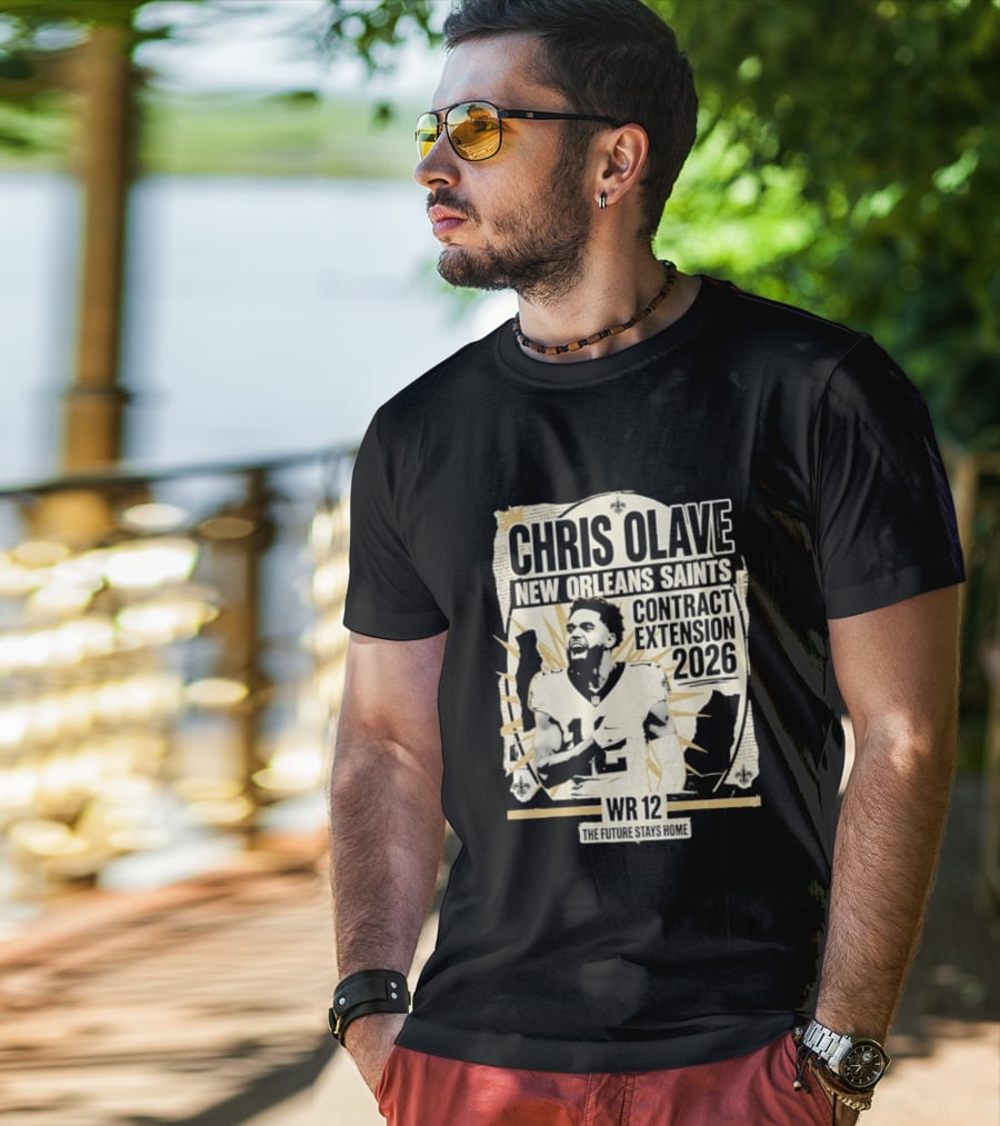 Chris Olave New Orleans Saints Contract Extension 2026 WR 12 The Future Stays Home T-Shirt