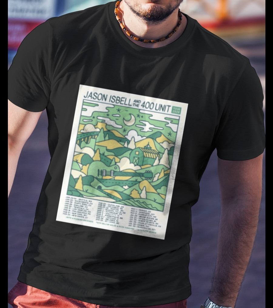 Jason Isbell And The 400 Unit Tour 2026 January 23 24 Seattle Wa Jan 26 Sacramento Ca Nostalgic 2026 Countryside Landscape T-Shirt