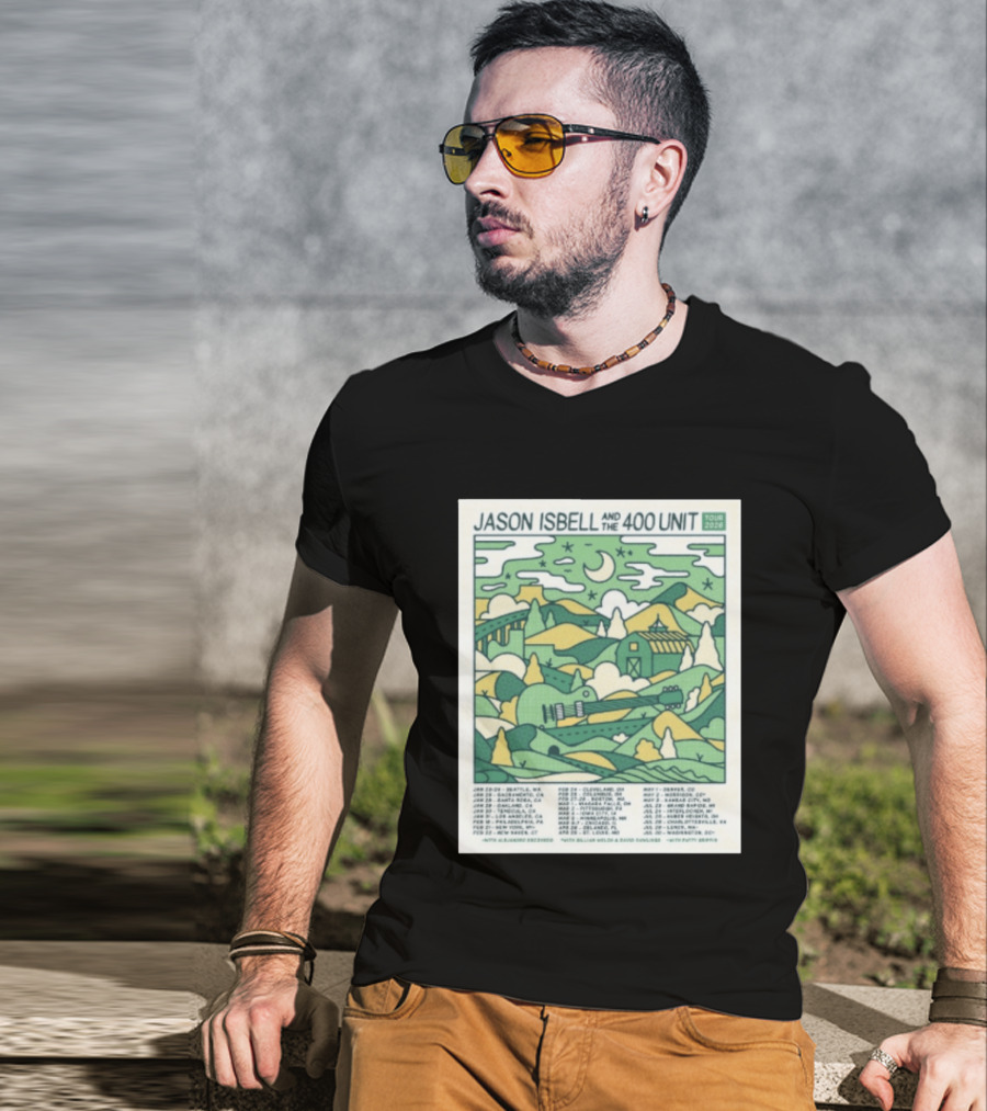 Jason Isbell And The 400 Unit Tour 2026 January 23 24 Seattle Wa Jan 26 Sacramento Ca Nostalgic 2026 Countryside Landscape T-Shirt