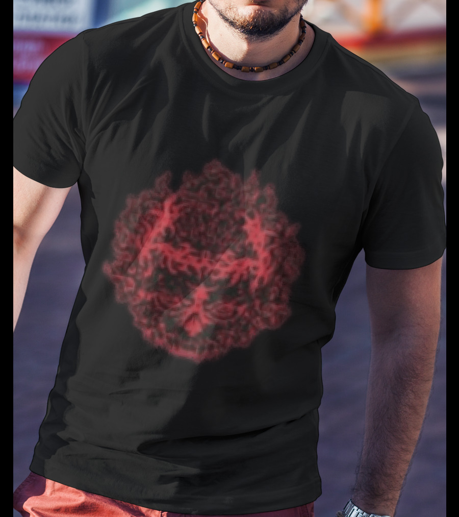 Daze Store Bloodshed Skull Red Floral Skull T-Shirt