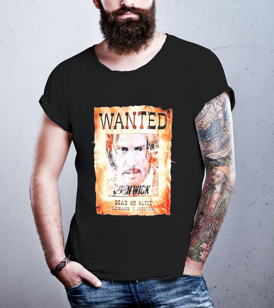 Wanted John Wick Dead Or Alive Reward 10 Million Dollars T-Shirt